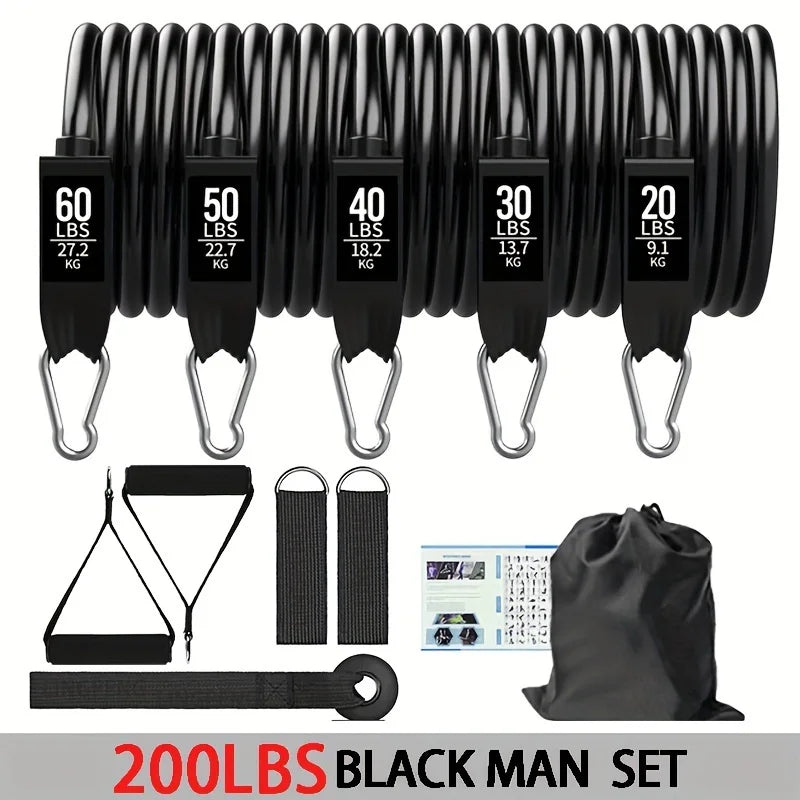 Strength Training Wrapped Resistance Band Set Elastic Fitness Equipment Sports Belt Rods for Home Gym