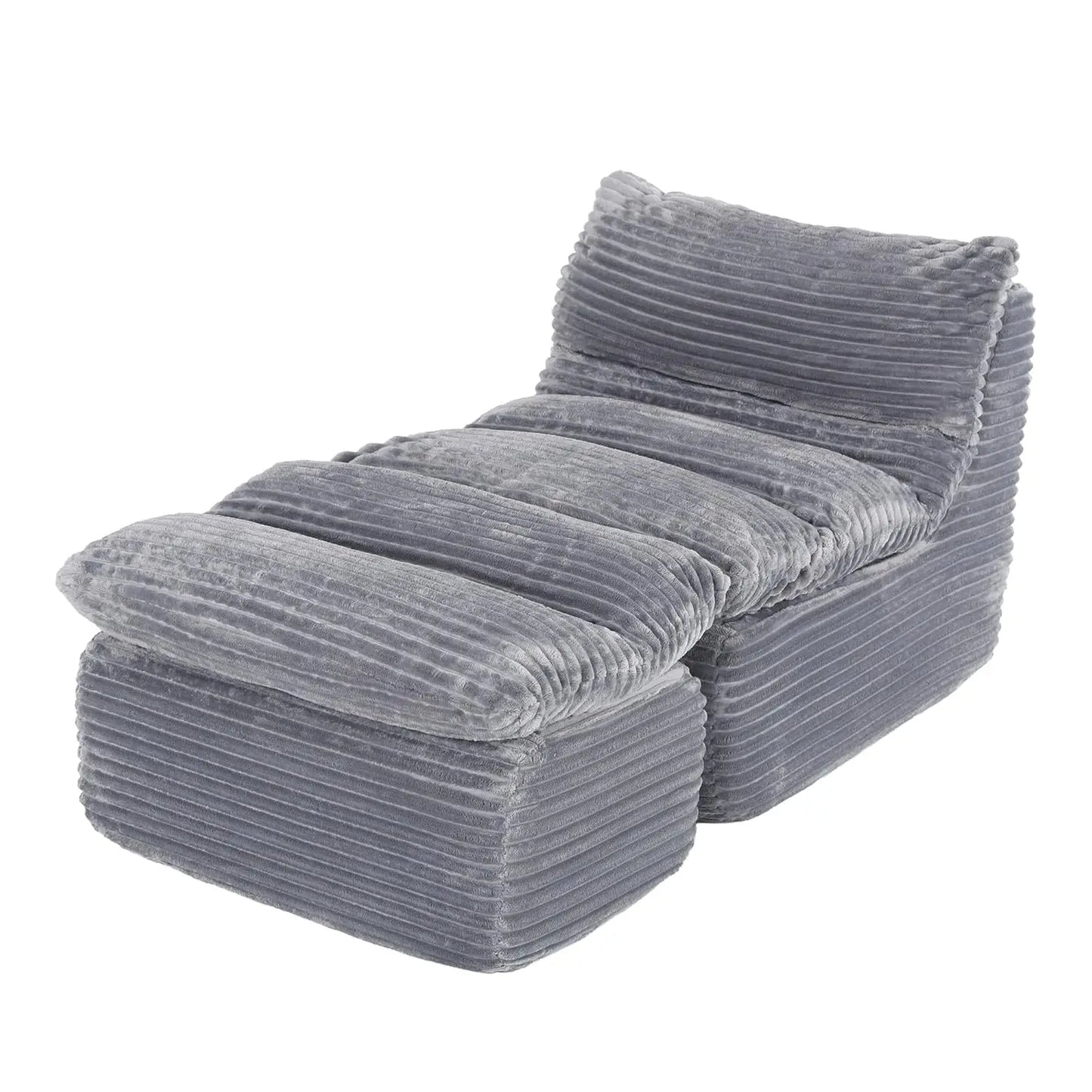 Boneless Chaise Lounge Chair Indoor, Adult Bean Bag Chair with Compressed Memory Foam, Comfy Back Support Sofa Bed, Customized