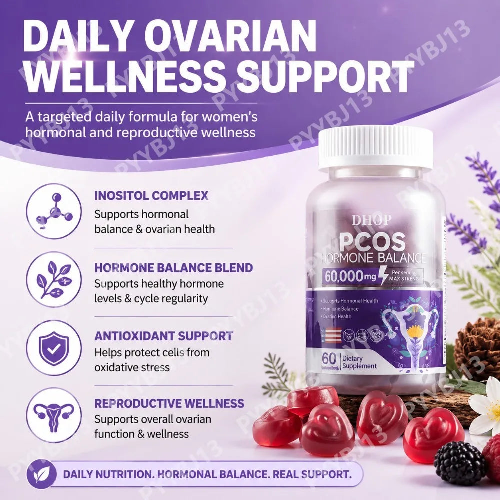 Ovary Soft Candy 60pcsWomen's Inositol Cranberry Polycystic Soft Candy Care for Women's Health Helps Support Regular Cycles