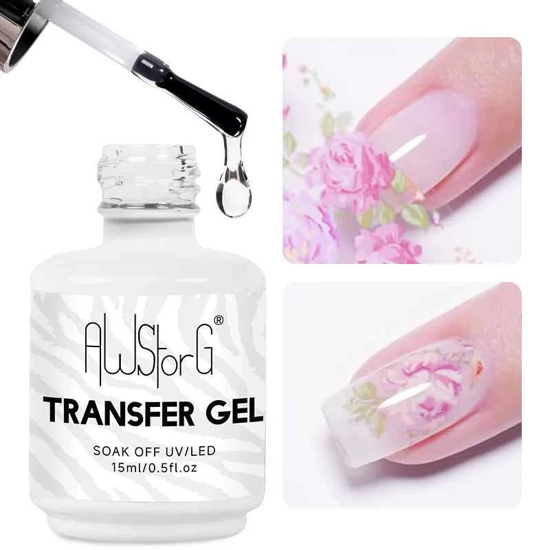 AWStorG 15ML Fiber Builder Nail Gel In A Bottle UV Semi Permanent Clear Pink Nail Strengthener Extension Construction Gel