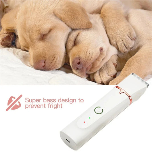 4 IN 1 Pet Hair Trimmer With 4 Blades Grooming Clipper Nail Grinder Paw Shaver Low Noise Durable Pet Trimmer Grooming Kit