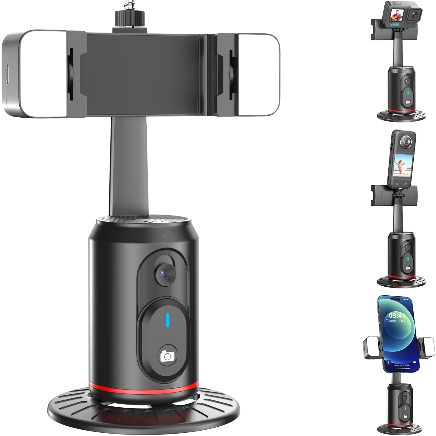 360° Auto Face Tracking Tripod For Live Video Vlog Facial Recognition Tracking Gimbal For Phone Remote Control