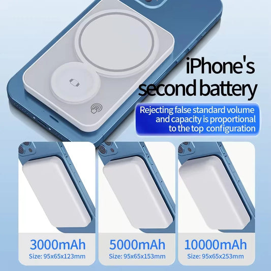 Magnetic Power Bank For iphone Airpods Apple Watch Wireless Charger 3 in 1 Wireless Powerbaknk Portable Auxiliary Battery Pack
