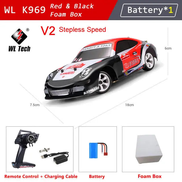 WLtoys K969 1:28 4WD 2.4G Mini RC Racing Car High Speed Off-Road Remote Control Drift Toys Alloy Vehicle for Children Kids Gift