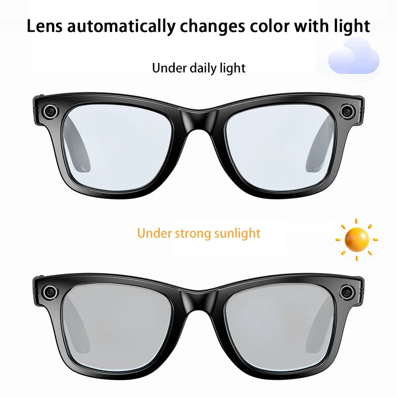 4K 200W Camera AI Glasses Color-Changing Smart Translation Glasses Photo Video Recording Waterproof Call Smart Sunglasses