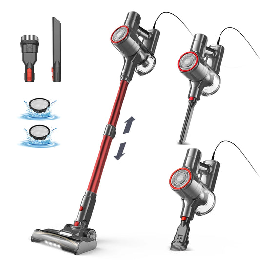 I8 Corded Vacuum Cleaner 23Kpa 600W Stick Vacuum Cleaner With 20ft Line Free-Stand 6 in 1 Handheld Vacuum for Household Cleaning