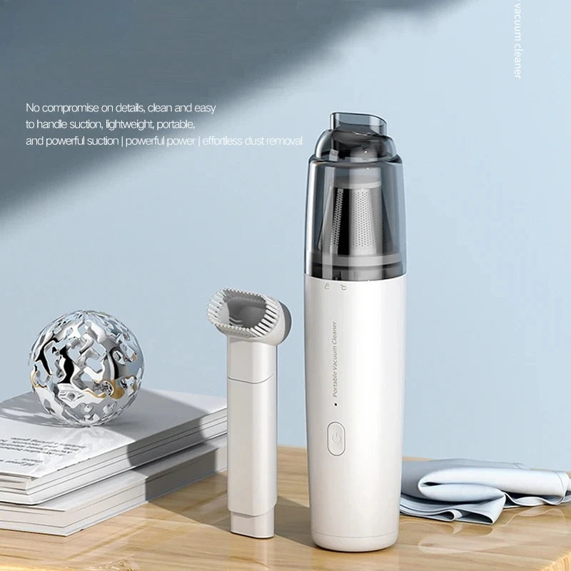 Vacuum Cleaner Car Home Portable Handheld  Vacuum Cleaner Wireless Charging Metal Filter Element Mini High Power With Brush Head