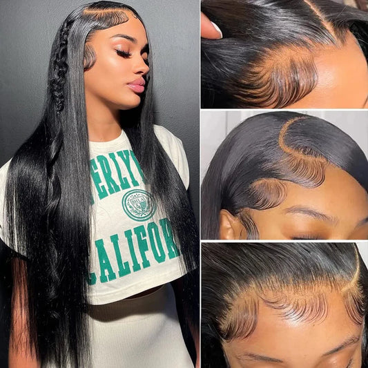 250 Density Bone Transparent Straight Human Hair Wigs Preplucking 38 Inch Straight Hd Lace Frontal Wig 13x6 Brazilian Human Hair Merit Sell