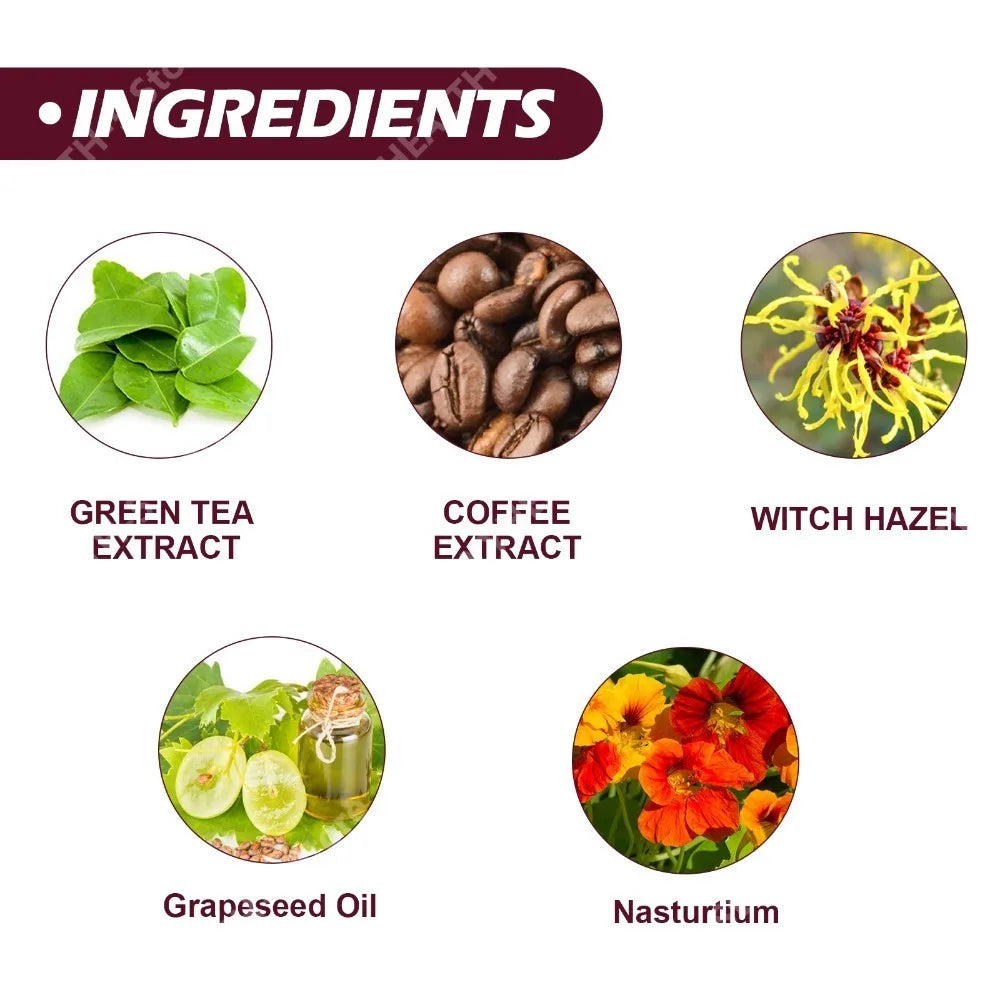 Herbal Blend Liquid Drops with Green Tea Extract Coffee Extract Grapeseed Oil & Nasturtium, General Wellness Formula, 30ml