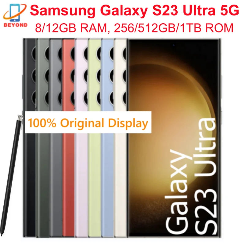 Samsung Galaxy S23 Ultra 5G S918U S918U1 S918B S918N S9180 6.8" 256/512GB/1TB 8/12GB Snapdragon NFC Original Android Cell Phone - Merit Sell
