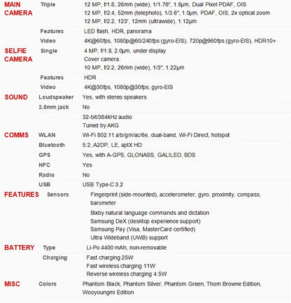 Samsung Galaxy Z Fold 3 Fold3 5G F926B F926U1 F926N 7.6" Foldable 12GB 256/512GB NFC Snapdragon Original 99% New Cell Phone - Merit Sell