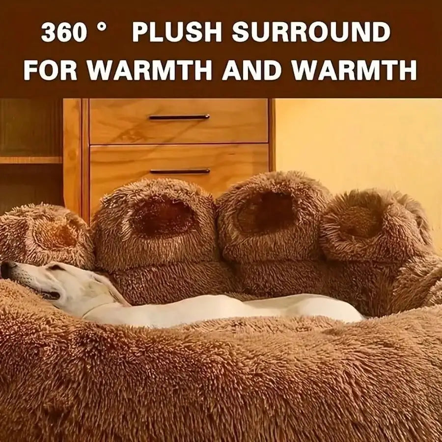 Pet Bed Pet Sofa Soft And Comfortable Bear Paw Pet Bed, Sleep Solution For Dogs And Cats. Comfortable Donut Dog Bed Luxurious Dog And Cat Pad Bed, Bring Cozy Warmth To Cats In Winter. Cute Home Decoration Comfortable For Indo