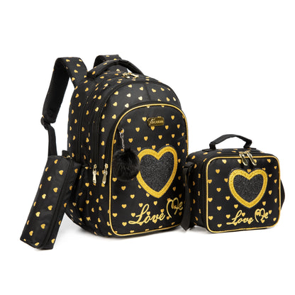 School Backpacks for Girls Backpack with Lunch Bag Pencil Case Elementary Primary Backpack for Teen Girls