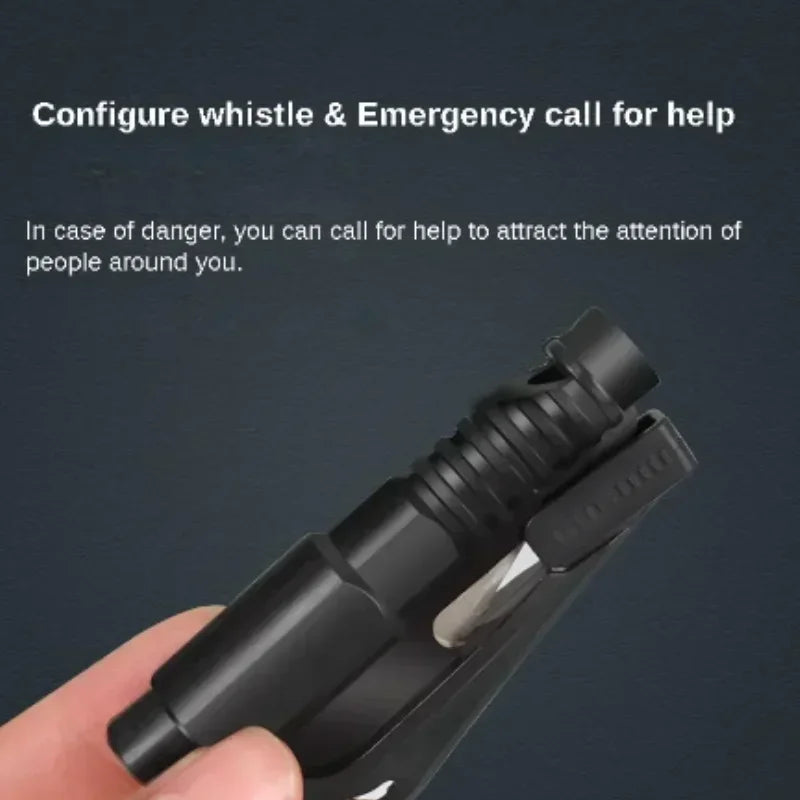 Car Safety Hammer Auto Emergency Glass Window Breaker Seat Belt Cutter Life-Saving Car Emergency Escape Hammer Survival Whistle - Merit Sell