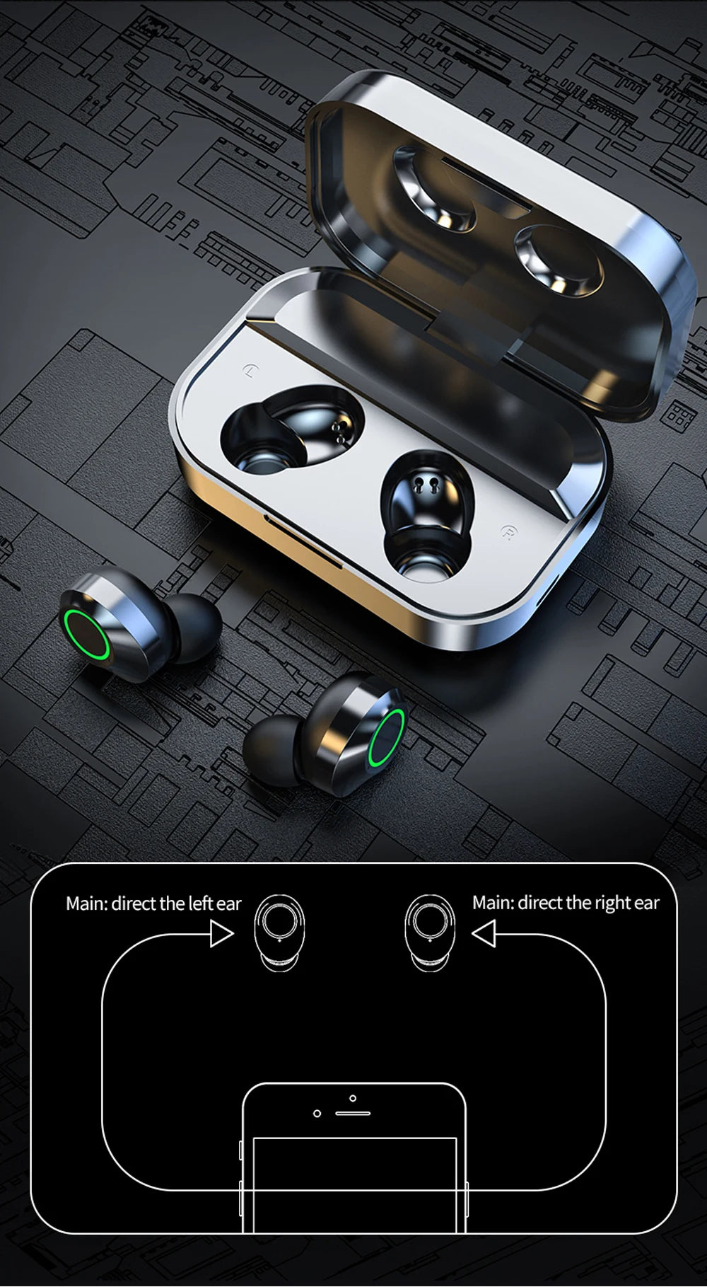 New TWS Wireless Bluetooth Earphones Sport Stereo Headphones HiFi Music Earbuds With Built-in Microphone HD Call Gaming Headset