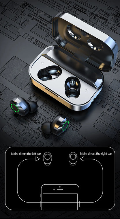 New TWS Wireless Bluetooth Earphones Sport Stereo Headphones HiFi Music Earbuds With Built-in Microphone HD Call Gaming Headset