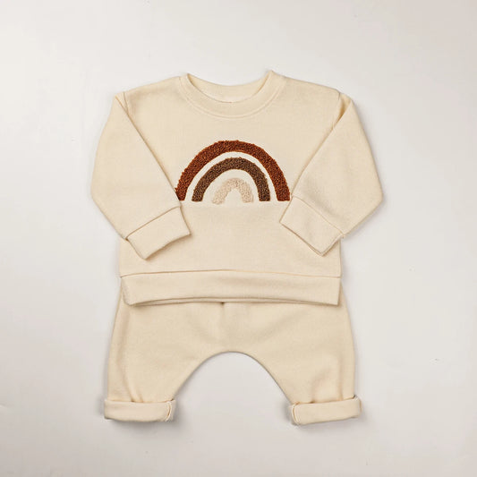 2024 Spring Baby Boys Clothes Cute Organic Cotton Sets Girls Long Sleeve Casual Sweatshirt+Pants 2pcs Kids Clothes Sports Suit