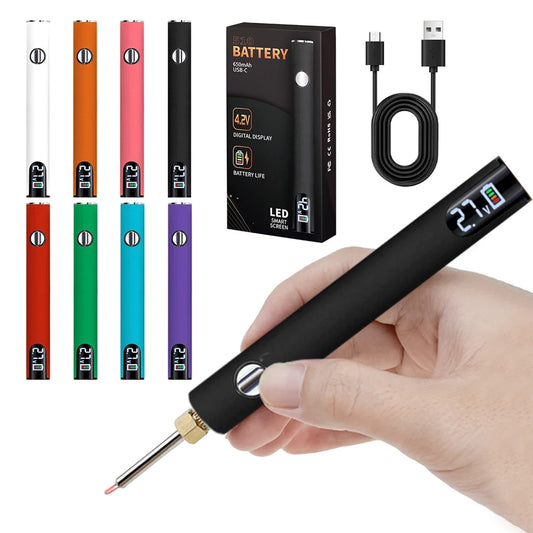 510 Thread Battery Cart Pen Adjustable Voltage Digital 510 Electric Soldering Iron 650mAh Battery Electric Soldering Iron Pen