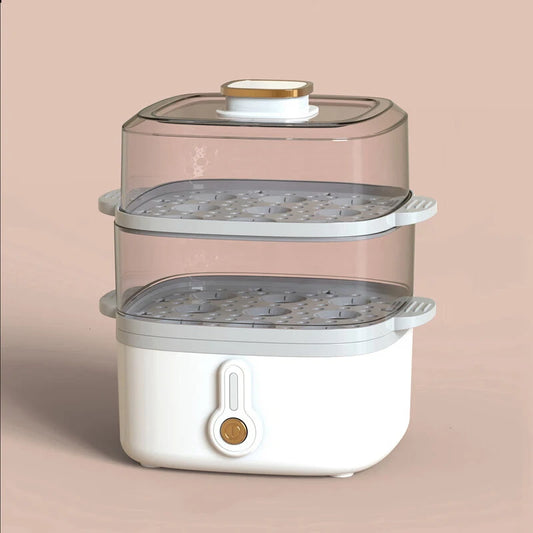 Mini Steamer Electric Steam Pot Cooking Steaming Home Two-layer Transparent Food Dumplings Household Pan Warmer Multicooker - Merit Sell