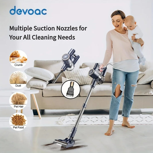 I8 Corded Vacuum Cleaner 23Kpa 600W Stick Vacuum Cleaner With 20ft Line Free-Stand 6 in 1 Handheld Vacuum for Household Cleaning
