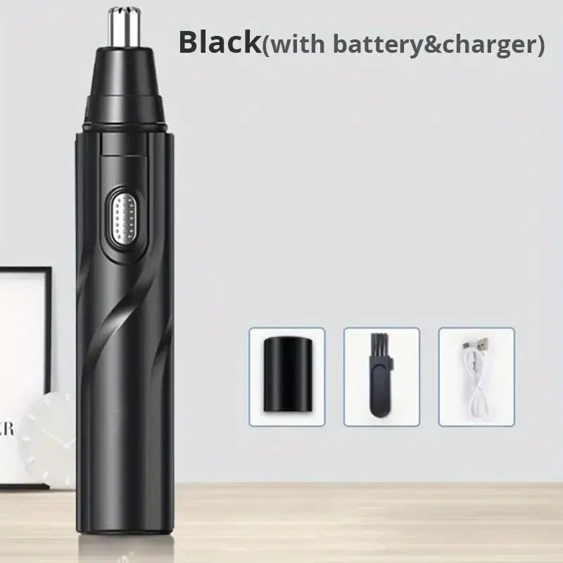 Black and Blue Electric Nose Hair Trimmers Ofer Low Noise High Torque,High Speed Motors for Washing Nose Hair for Both Men