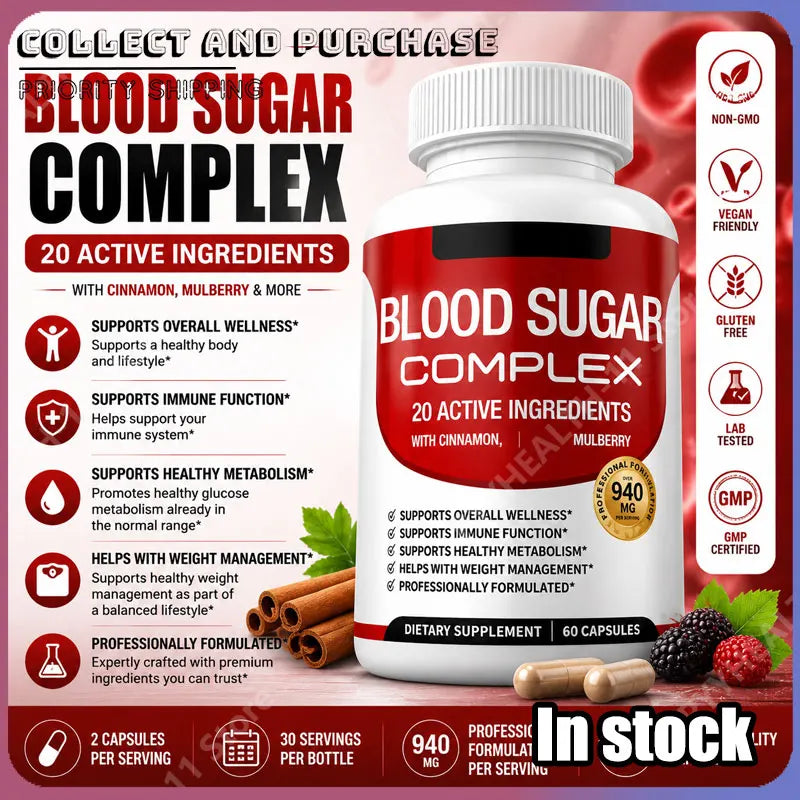 Blood Sugar Capsules Daily Wellness Supplements with Cinnamon & Alpha Lipoic Acid Ingredient Metabolic Balance Support 60 Count