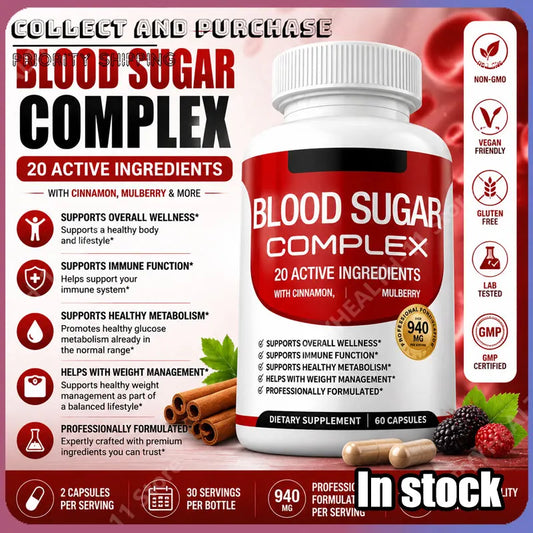 Blood Sugar Capsules Daily Wellness Supplements with Cinnamon & Alpha Lipoic Acid Ingredient Metabolic Balance Support 60 Count