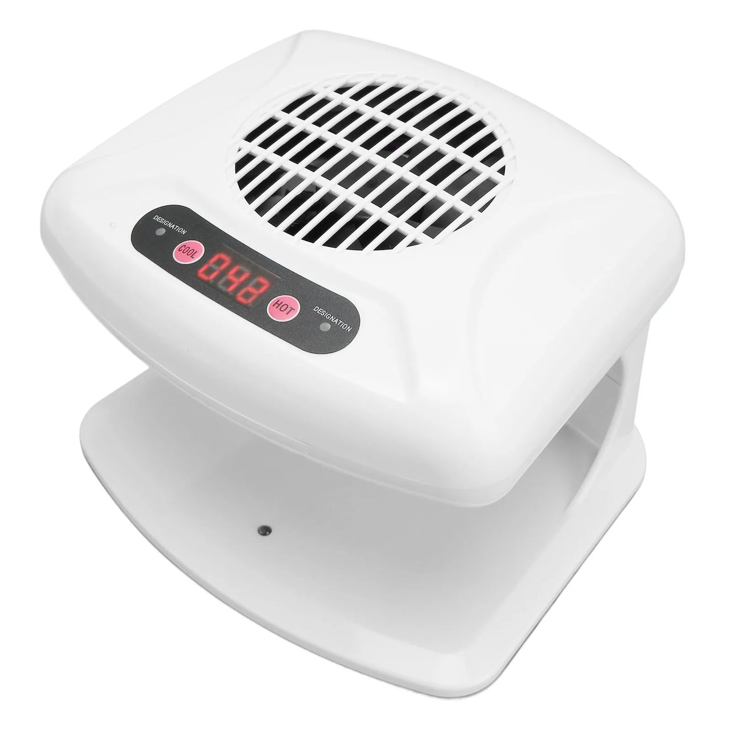 Nail Fan Blow Dryer Single Hand Nail Air Dryer Warm Cool Wind Automatic Sensor Nail Fan Blow Dryer for Home Salon White
