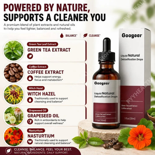 Herbal Blend Liquid Drops with Green Tea Extract Coffee Extract Grapeseed Oil & Nasturtium, General Wellness Formula, 30ml