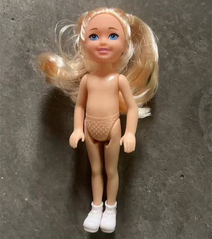 15cm BJD Dolls Shoes Multiple Movable Joints 1/12 3D Simulated Eye Dark Skin Hinge Doll Girl's DIY Dress Up Birthday Gifts Toys