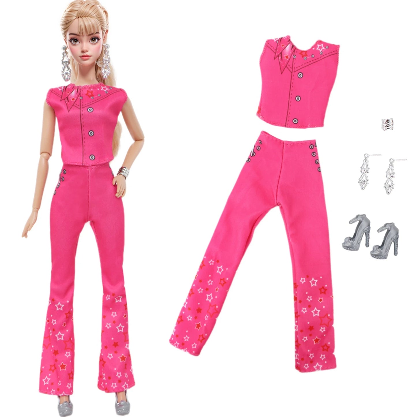 1/6 Doll Outfit Ba Doll Bie Shiny Princess Dress Clothes 30cm 11.5 Inch Doll Accessories Skirt Coat Top Pants with Shoes Hat Bag
