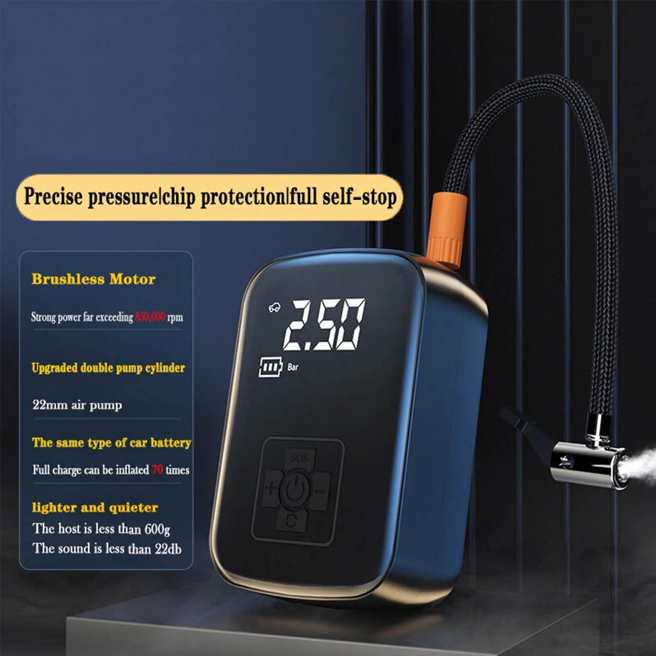 Car Tire Inflator Mini Air Compressor 12V 150PSI Portable Electric Air Pump  For Motorcycle Bicycle Tire Air Filling Pump ﻿ - Merit Sell SPECIFICATIONSBrand Name: DY&LMCertification: ce,CEChoice: yesHigh-concerned chemical: NoneOrigin: Mainland ChinaPower Type: Electric