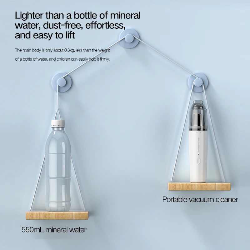 Vacuum Cleaner Car Home Portable Handheld  Vacuum Cleaner Wireless Charging Metal Filter Element Mini High Power With Brush Head