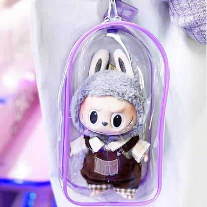 Ropa Labubu Transparent Protector Case Display Bag For 15/17cm Labubu V2 Storage Bag Doll Outfit Accessories【Only Case】