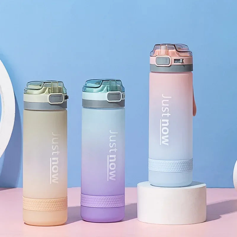 500ml/600ml New Fashion Water Bottle With Straw Free Portable Outdoor Sports Cute Drinking Plastic