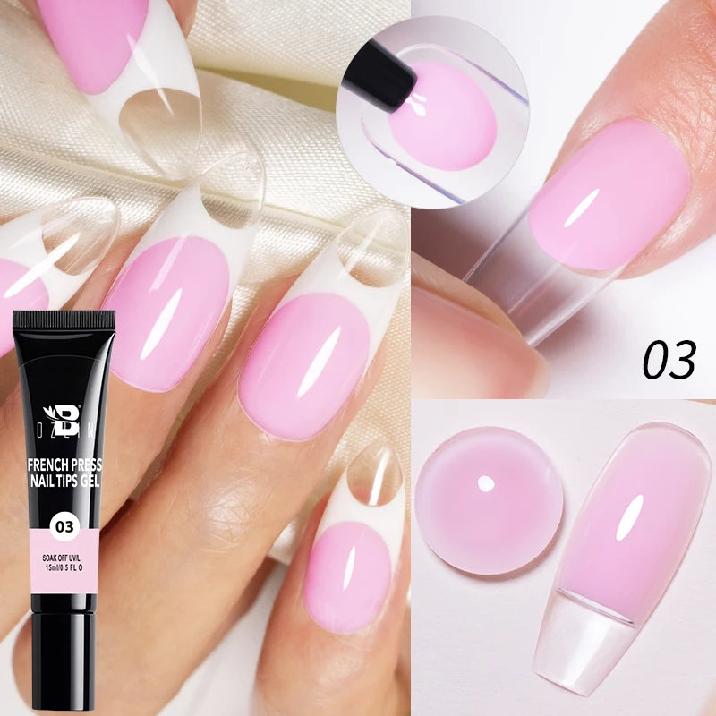 AWStorG 15ML Fiber Builder Nail Gel In A Bottle UV Semi Permanent Clear Pink Nail Strengthener Extension Construction Gel