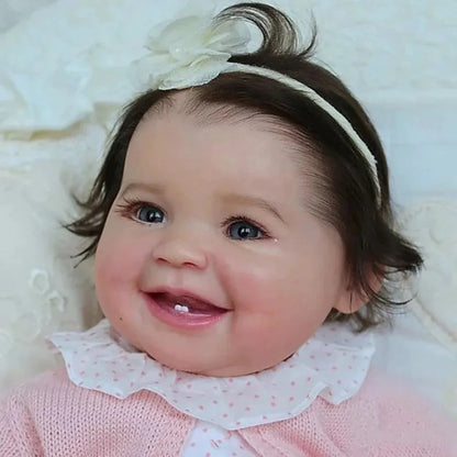 22 Inch Painted Reborn Doll Kit Juliana Adorable Girl With Hair Transplant High Quality Unfinished Doll Parts With Cloth Body