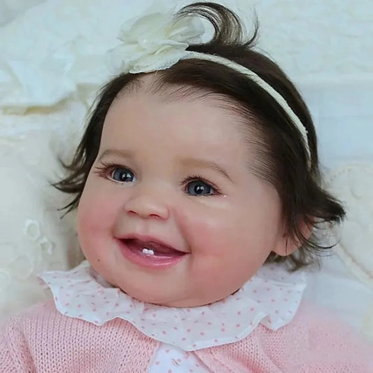 22 Inch Painted Reborn Doll Kit Juliana Adorable Girl With Hair Transplant High Quality Unfinished Doll Parts With Cloth Body
