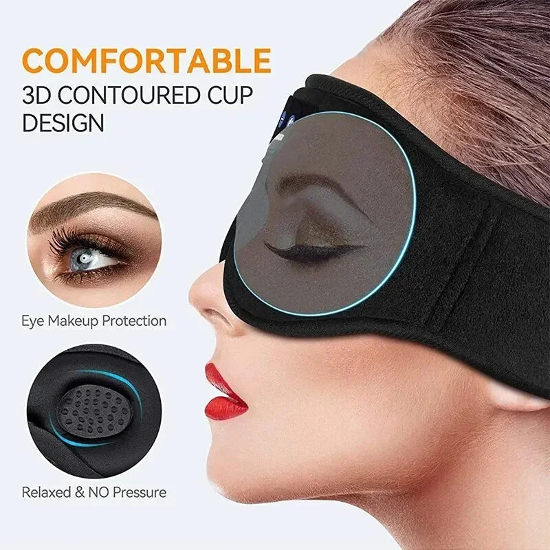Mask For Sleep Headphones Bluetooth 3D Eye Mask Music Play Sleeping Headphones with Built-in HD Speaker