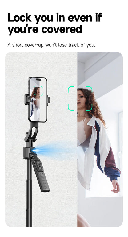 C17 Tripod 360°Auto-Rotation AI Tracking Remote Control Bluetooth Shooting Quadrapod Selfie Stick Stabilizer Optional Fill Light