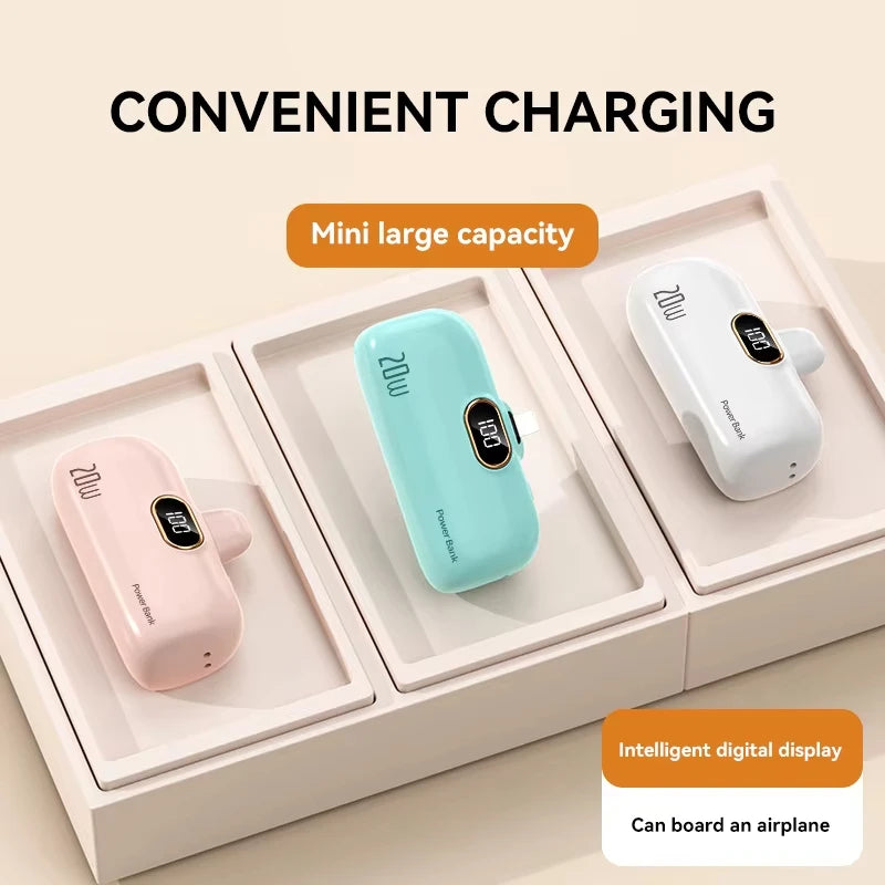 OnePlus 30000mAh Mini Portable Power Bank Capsule Mobile Power Supply Emergency External Battery Fast Charger Type-c For iPhone