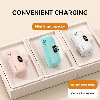 OnePlus 30000mAh Mini Portable Power Bank Capsule Mobile Power Supply Emergency External Battery Fast Charger Type-c For iPhone