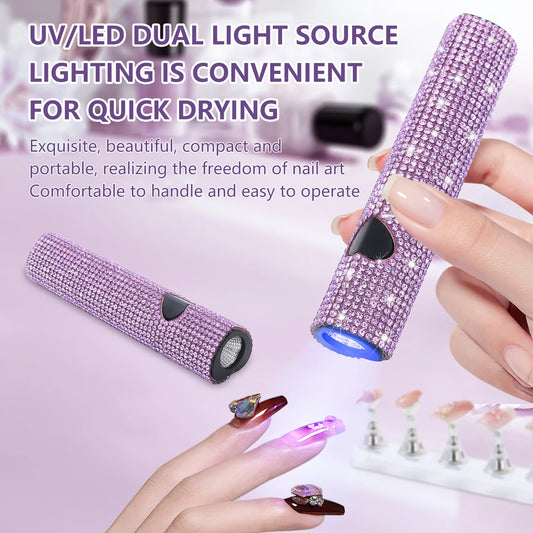 A hand-held nail dryer with drill, portable gel nail dryer with USB cable, rechargeable special nail lamp and professional nail