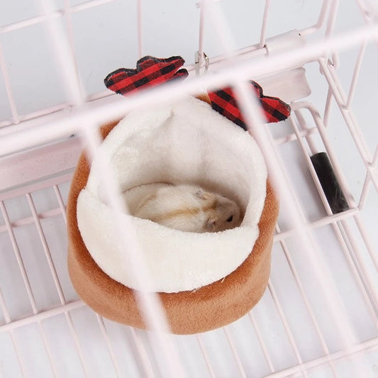 Pet Hamster Nest Winter Warm Cotton Plush Pet Bed for Sugar Glider Golden Bear Squirrel Hedgehog Rabbit Small Pet Sleeping Bag