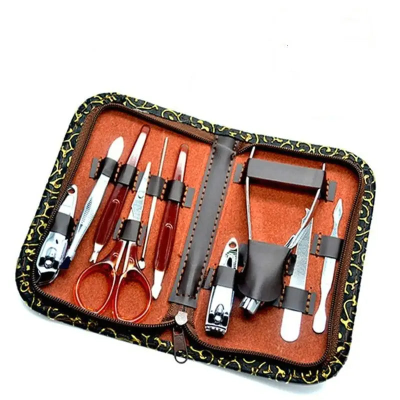 10pcs/set Professional Nail Clippers Trimmer Kit Manicure Care Tools Set for Home Salon Use