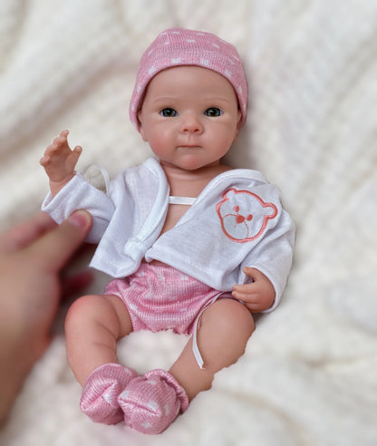 13Inch Cute Girl Bettie Reborn Dolls Open Mouth Whole Body Soft Solid Silicone Painted Reborn Baby Doll Toys Corpo De Silicone