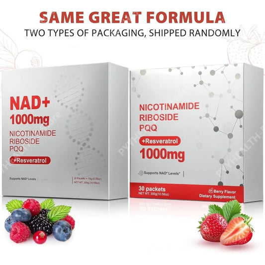 NAD+ Liquid Supplement, 1000mg High-Potency with Resveratrol PQQ, Support Cellular Energy, Focus 30 PCS