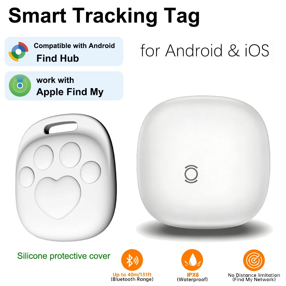 New Air Tag Tracker Dual System Bluetooth Smart Tag Compatible with Apple Find My IOS & Google Find Hub Android,80-100dB Alarm