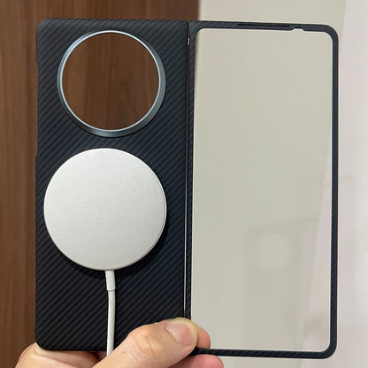 Magnetic Real Aramid Carbon Fiber Camera Protector Phone Case Cover On For Huawei Mate X3 X5 Global MateX3 X 3 5 3X 512 Magsafe