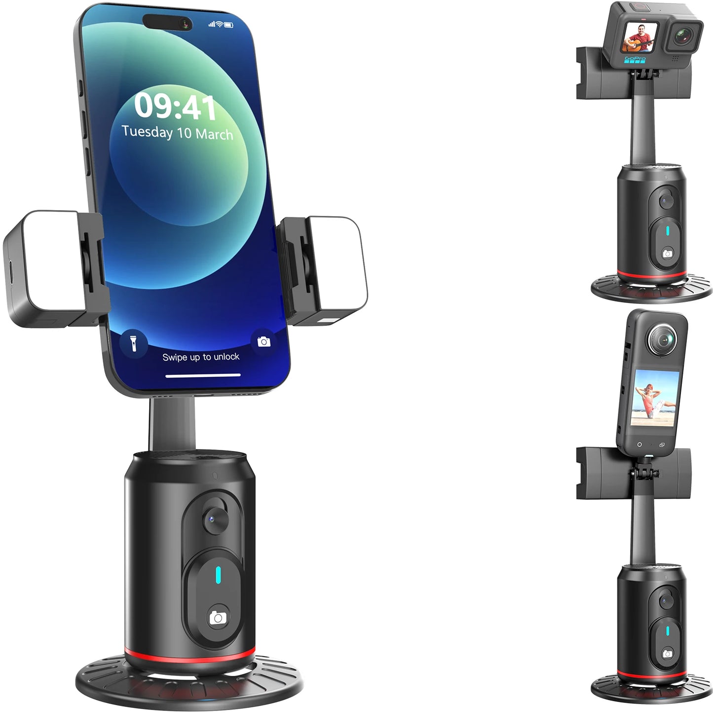 360° Auto Face Tracking Tripod For Live Video Vlog Facial Recognition Tracking Gimbal For Phone Remote Control